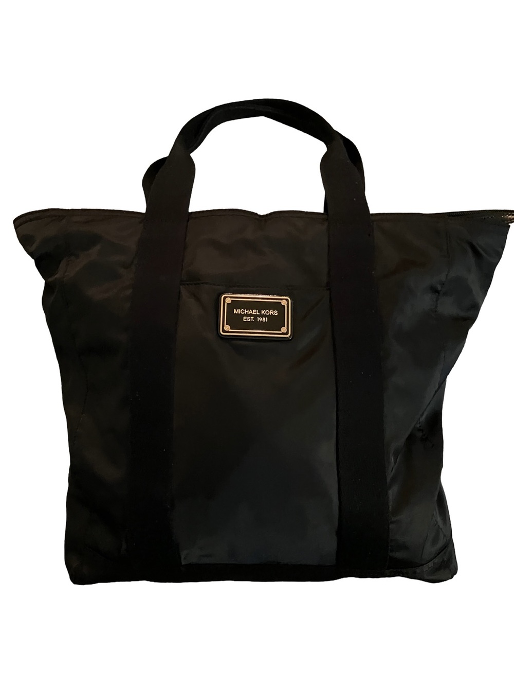 IN BEAUTIFUL CONDITION! MICHAEL KORS BLACK NYLON WEEKENDER TOTE TRAVEL